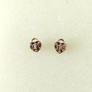 Coach Demi-Fine Heart Padlock Stud Earrings